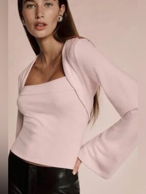 Reformation Chloe knit shrug set cherry blossom size small